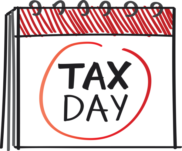 Transparent Tax Day Font Line Rectangle for 15 April for Tax Day