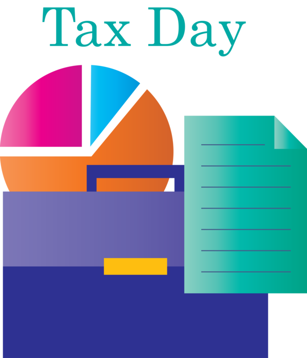 Transparent Tax Day Line Diagram for 15 April for Tax Day
