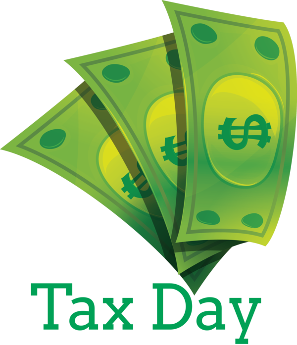 Transparent Tax Day Green Font Logo for 15 April for Tax Day