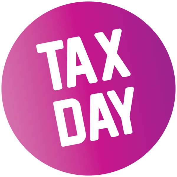 Transparent Tax Day Pink Text Font for 15 April for Tax Day