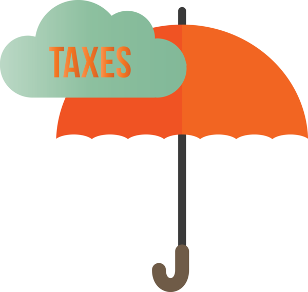 Transparent Tax Day Umbrella Orange Line for 15 April for Tax Day