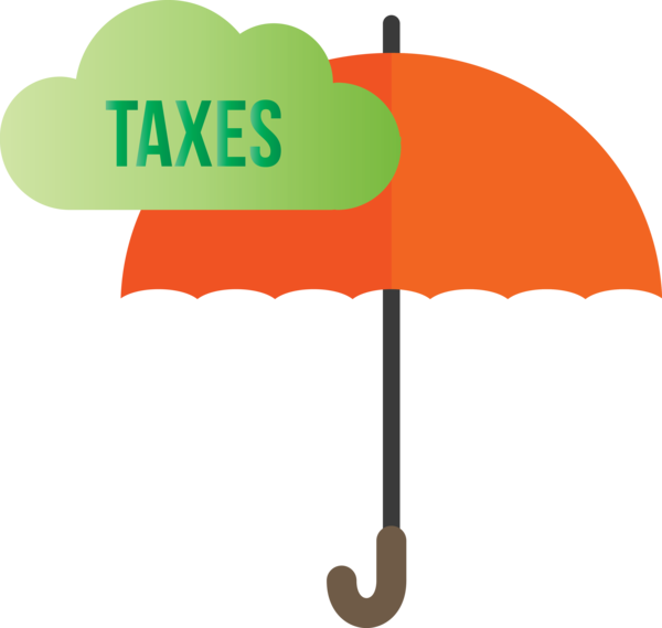 Transparent Tax Day Umbrella Orange Line for 15 April for Tax Day