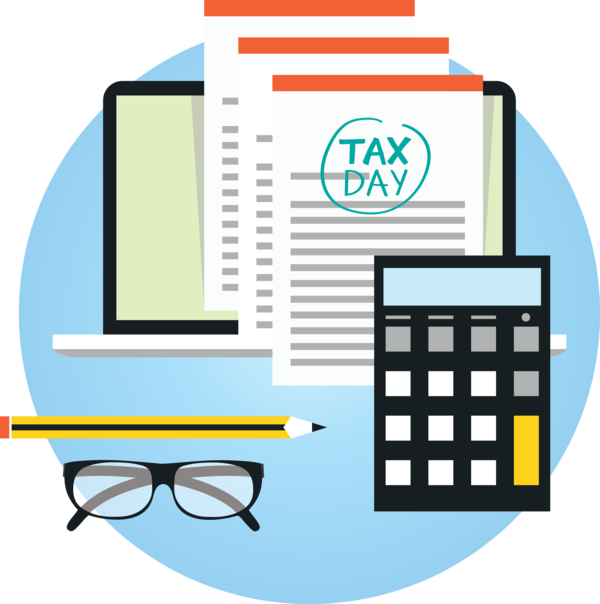 Transparent Tax Day Line Glasses for 15 April for Tax Day