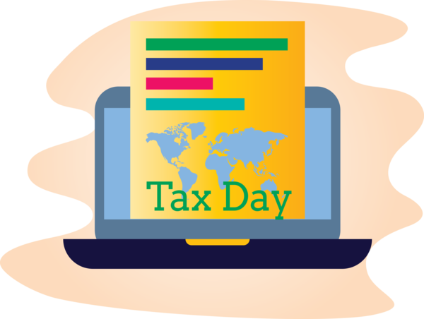 Transparent Tax Day Font Technology Logo for 15 April for Tax Day