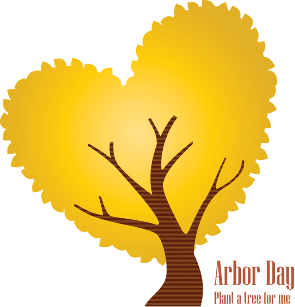 Transparent Arbor Day Yellow Tree Heart for Happy Arbor Day for Arbor Day