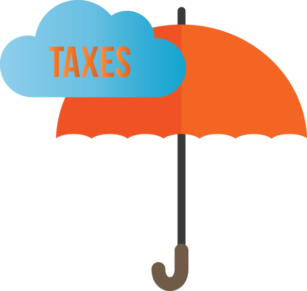 Transparent Tax Day Umbrella Orange Turquoise for 15 April for Tax Day
