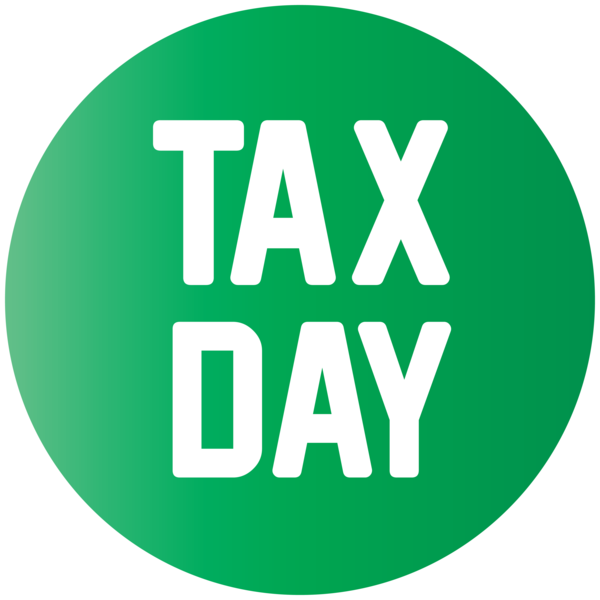 Transparent Tax Day Green Text Font for 15 April for Tax Day
