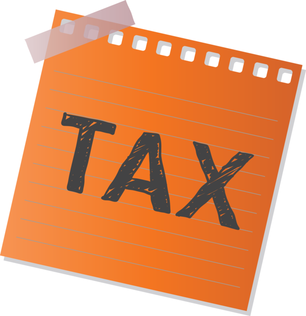 Transparent Tax Day Orange Font Text for 15 April for Tax Day