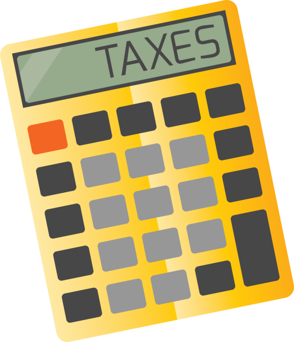 Transparent Tax Day Calculator Office equipment Yellow for 15 April for Tax Day