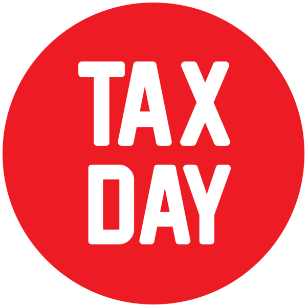 Transparent Tax Day Text Font Logo for 15 April for Tax Day