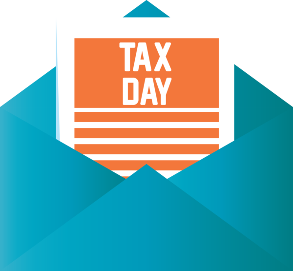 Transparent Tax Day Turquoise Font Line for 15 April for Tax Day