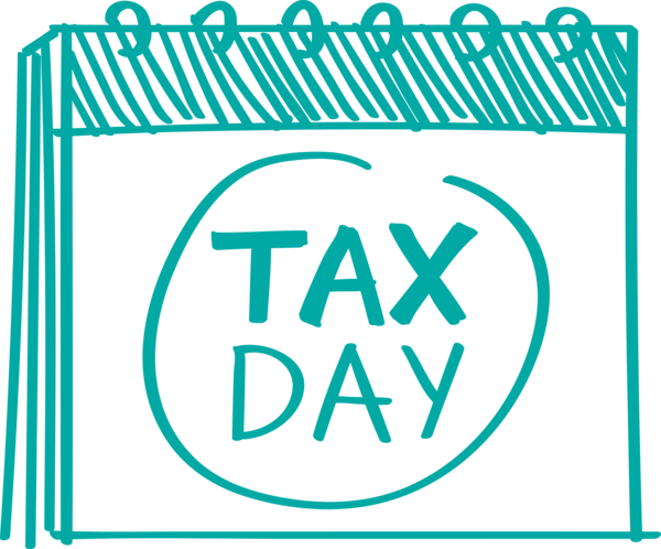 Transparent Tax Day Text Font Teal for 15 April for Tax Day