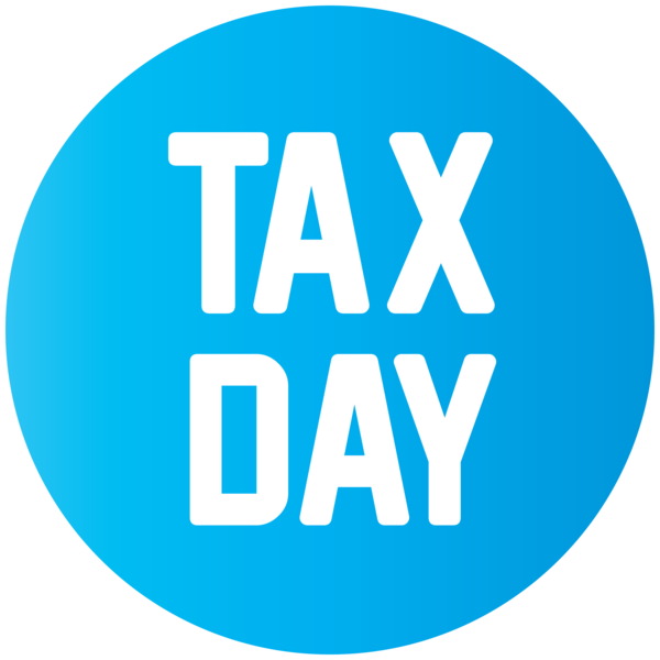 Transparent Tax Day Turquoise Text Logo for 15 April for Tax Day