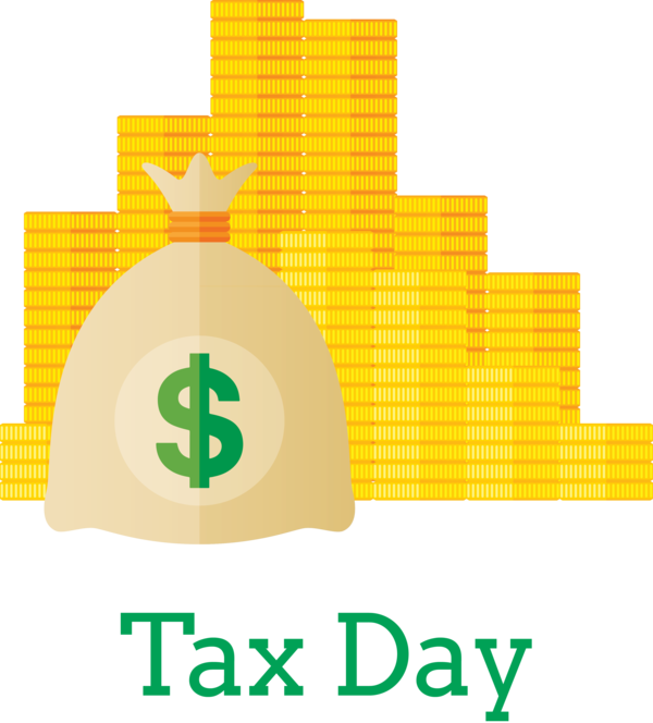 Transparent Tax Day Yellow Logo for 15 April for Tax Day
