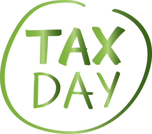 Transparent Tax Day Green Text Font for 15 April for Tax Day
