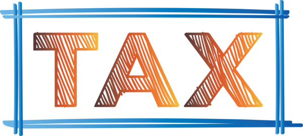 Transparent Tax Day Orange Line Font for 15 April for Tax Day