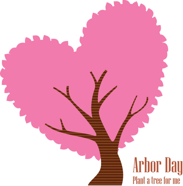 Transparent Arbor Day Heart Pink Love for Happy Arbor Day for Arbor Day