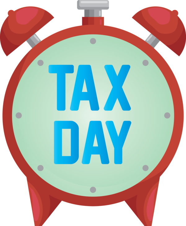 Transparent Tax Day Turquoise Font Sign for 15 April for Tax Day