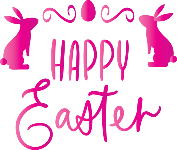 Transparent Easter Text Pink Font for Easter Day for Easter