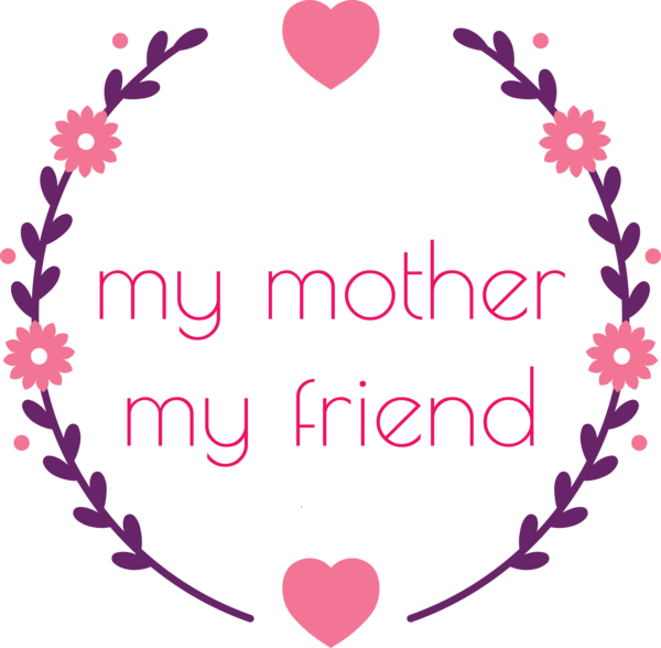 Transparent Mother's Day Heart Pink Text for Happy Mother's Day for Mothers Day