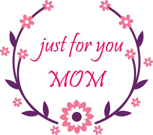 Transparent Mother's Day Text Pink Love for Happy Mother's Day for Mothers Day