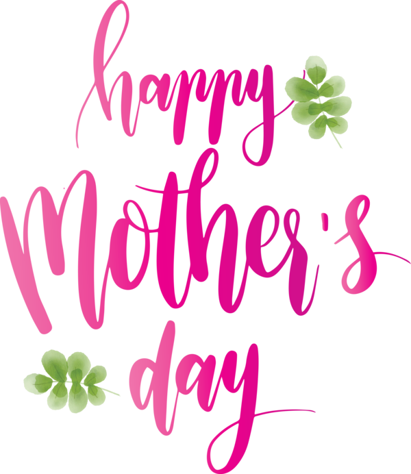 Transparent Mother's Day Text Font Pink for Mothers Day Calligraphy for Mothers Day