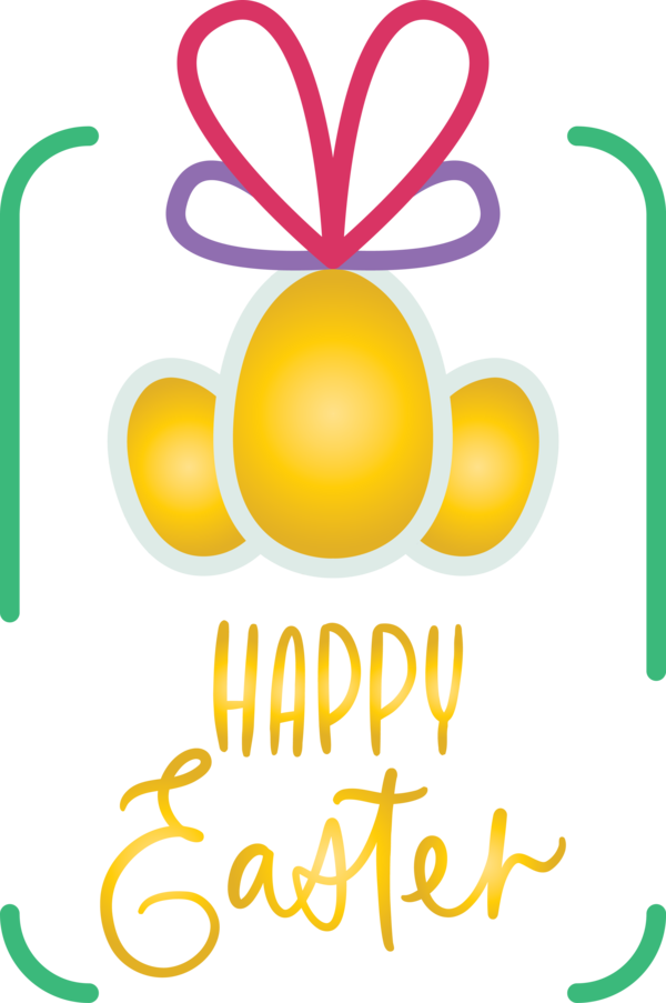 Transparent Easter Yellow Text Line for Easter Day for Easter