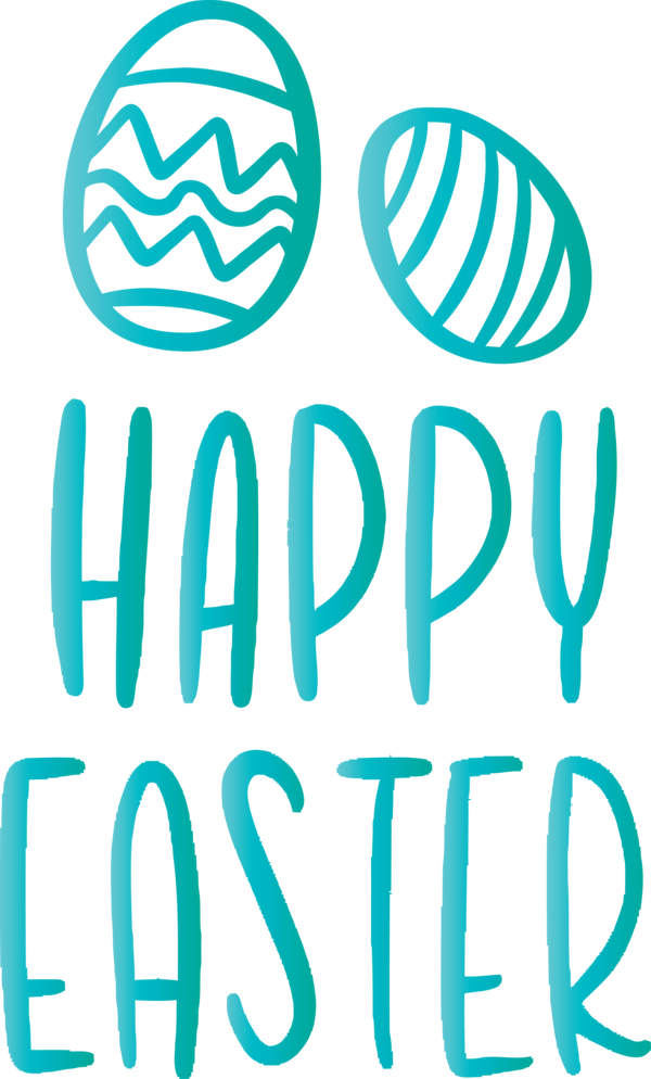 Transparent Easter Text Blue Aqua for Easter Day for Easter