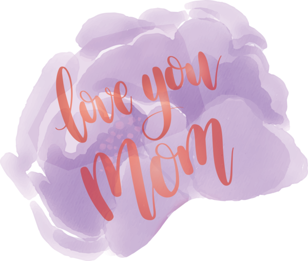 Transparent Mother's Day Text Pink Font for Mothers Day Calligraphy for Mothers Day