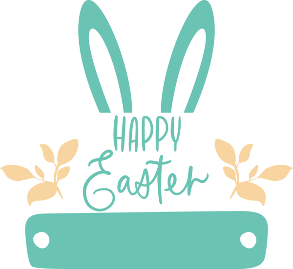 Transparent Easter Text Teal Turquoise for Easter Day for Easter