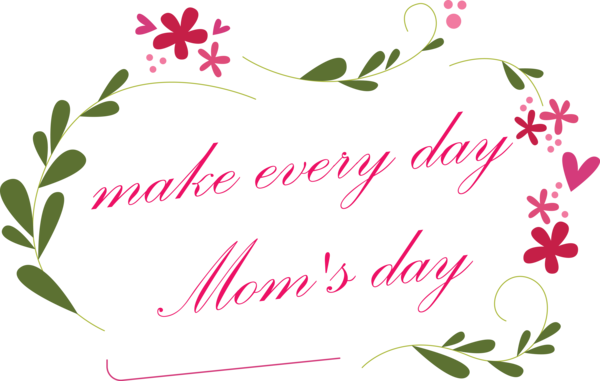 Transparent Mother's Day Text Pink Font for Happy Mother's Day for Mothers Day