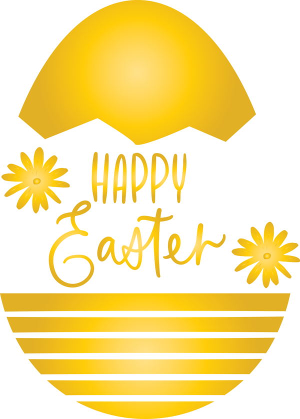 Transparent Easter Yellow Text Line for Easter Day for Easter