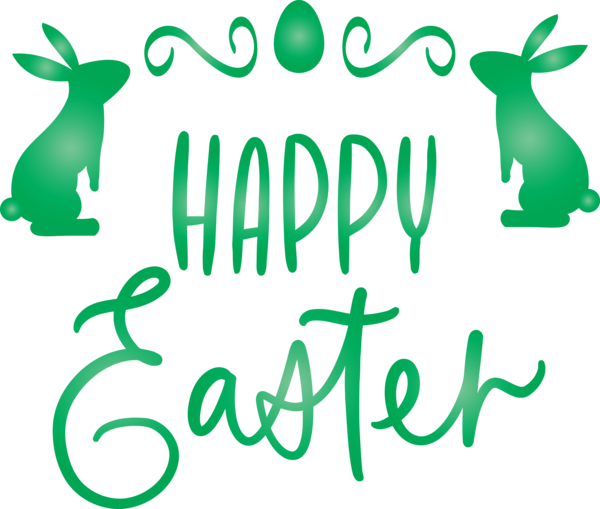 Transparent Easter Green Text Font for Easter Day for Easter