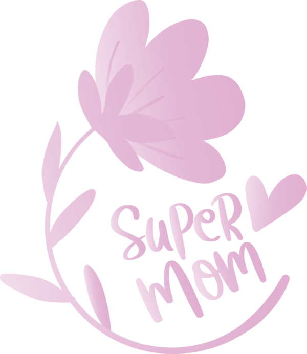 Transparent Mother's Day Pink Text Petal for Mothers Day Calligraphy for Mothers Day