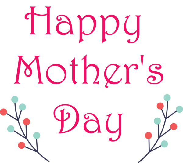 Transparent Mother's Day Text Pink Font for Mothers Day Calligraphy for Mothers Day