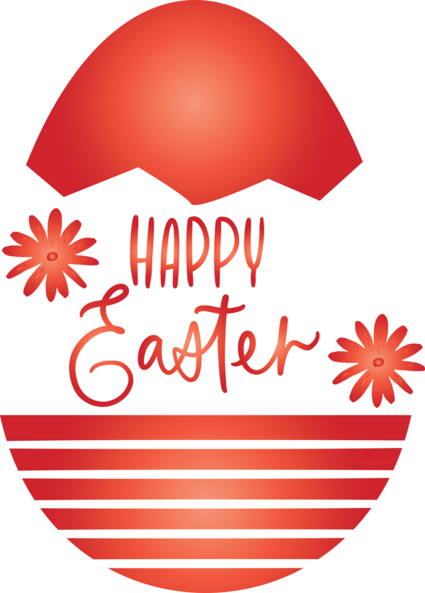 Transparent Easter Red Line Logo for Easter Day for Easter