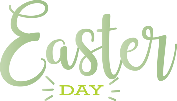 Transparent Easter Text Font Green for Easter Day for Easter