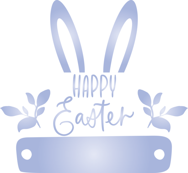 Transparent Easter Text Logo Place card for Easter Day for Easter