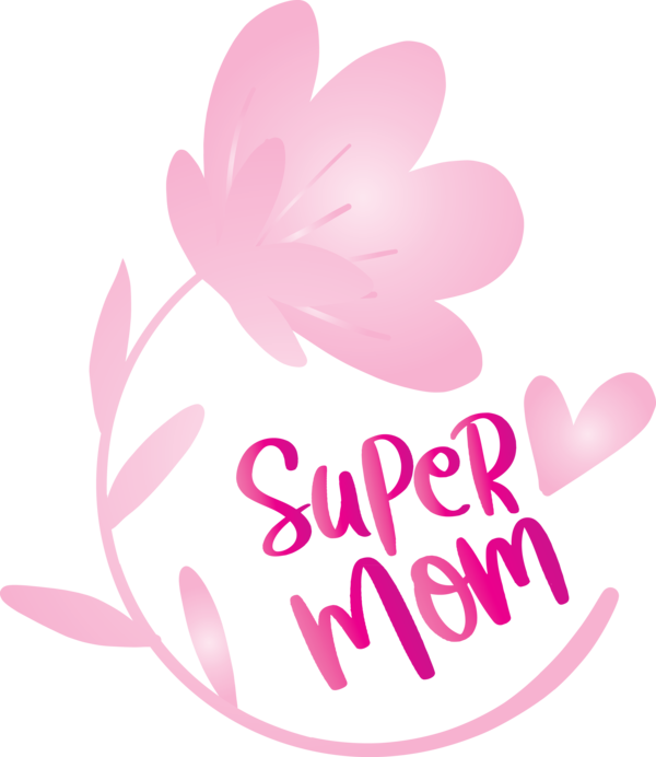 Transparent Mother's Day Pink Text Logo for Mothers Day Calligraphy for Mothers Day