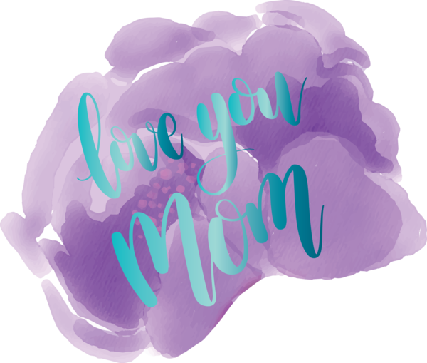 Transparent Mother's Day Purple Violet Font for Mothers Day Calligraphy for Mothers Day