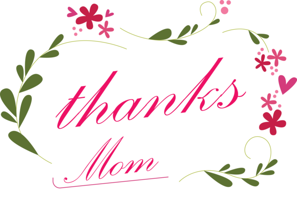 Transparent Mother's Day Pink Text Font for Happy Mother's Day for Mothers Day