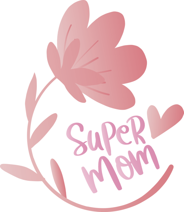 Transparent Mother's Day Pink Text Logo for Mothers Day Calligraphy for Mothers Day