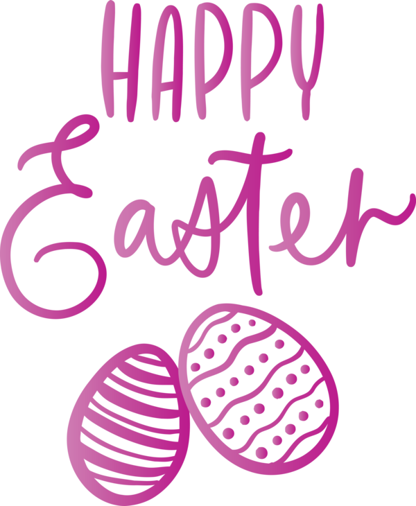 Transparent Easter Text Pink Font for Easter Day for Easter