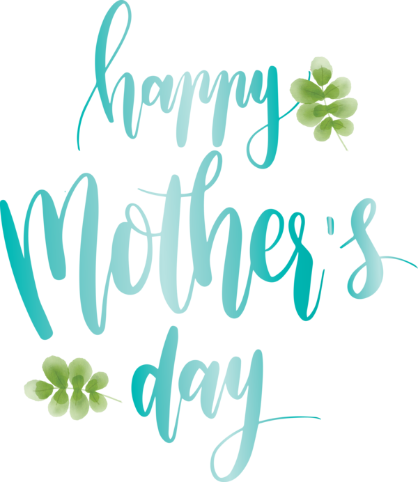 Transparent Mother's Day Text Font Green for Mothers Day Calligraphy for Mothers Day