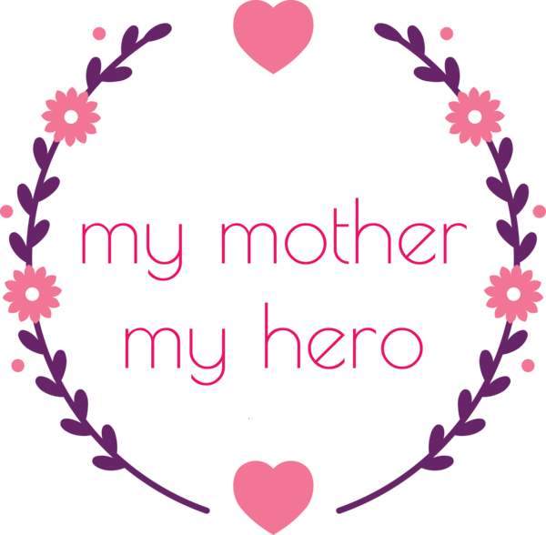 Transparent Mother's Day Heart Pink Text for Happy Mother's Day for Mothers Day
