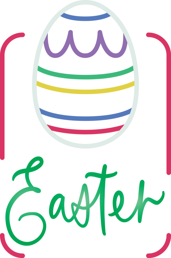 Transparent Easter Text Line for Easter Day for Easter