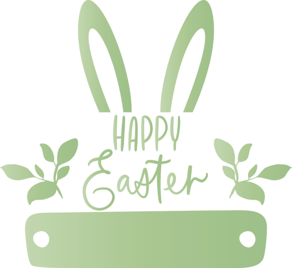 Transparent Easter Green Text Logo for Easter Day for Easter