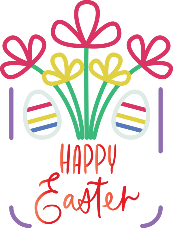 Transparent Easter Text Font Plant for Easter Day for Easter