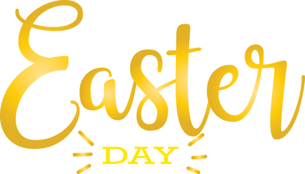 Transparent Easter Text Font Yellow for Easter Day for Easter