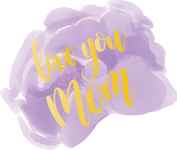 Transparent Mother's Day Purple Violet Text for Mothers Day Calligraphy for Mothers Day